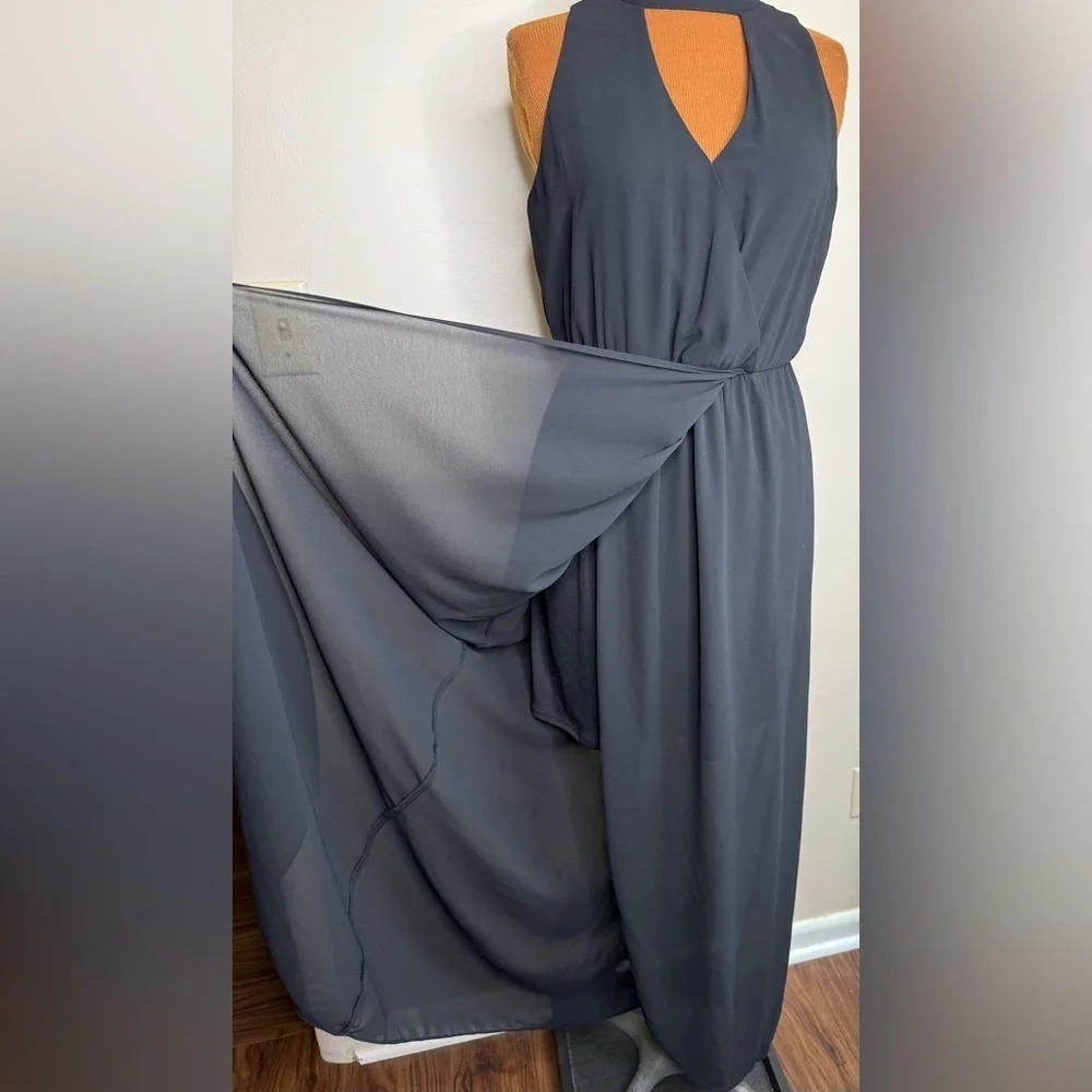 I. N. San Francisco Keyhole Neck Sheer Maxi Sleeveless Size Small